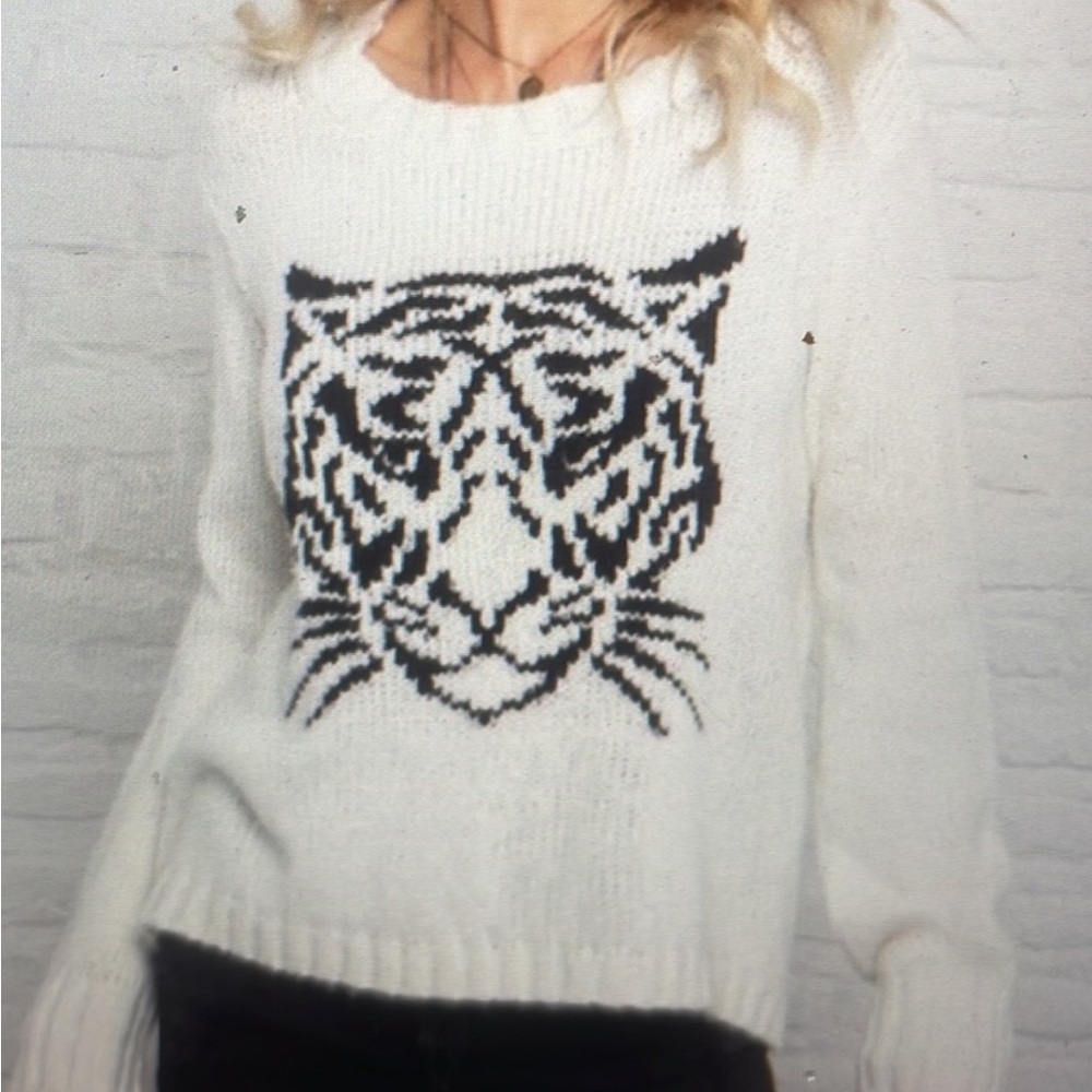 Wooden Ships Tiger Face Sweater.